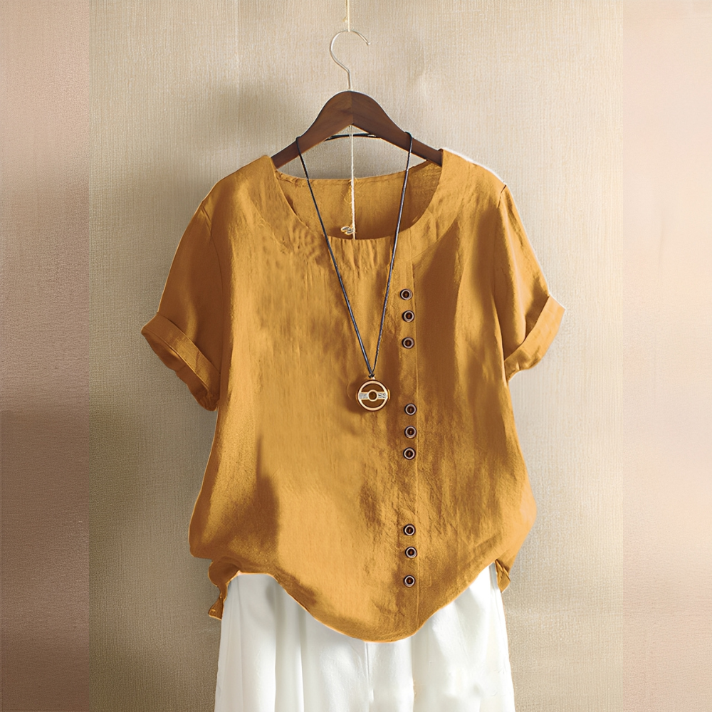 Corrine - Classica blusa in lino a vestibilità ampia per donne 5