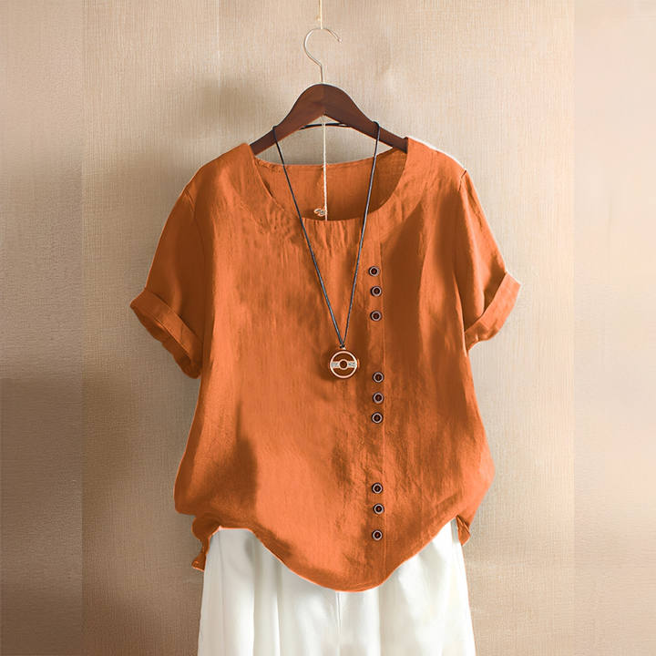 Corrine - Classica blusa in lino a vestibilità ampia per donne 6