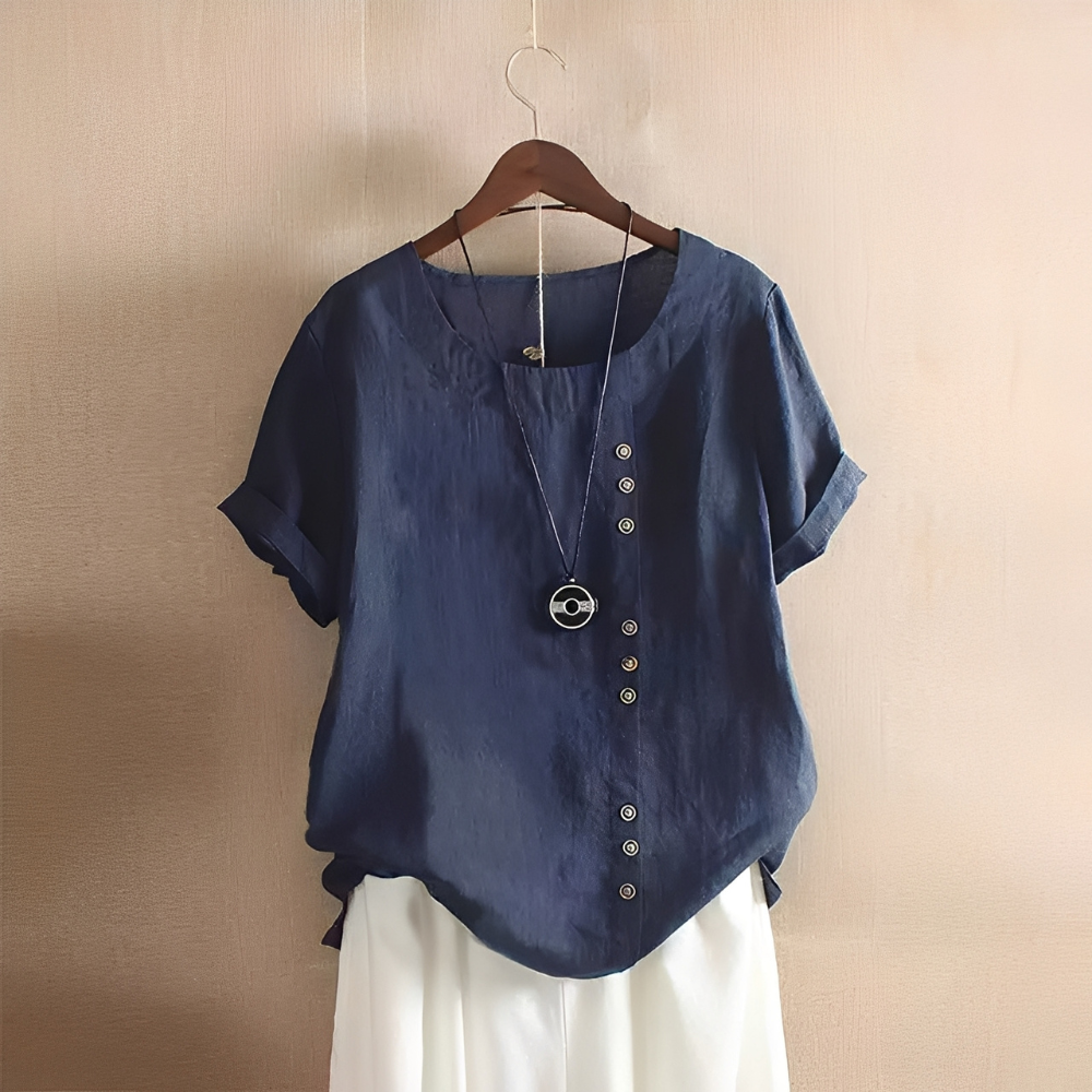 Corrine - Classica blusa in lino a vestibilità ampia per donne 7