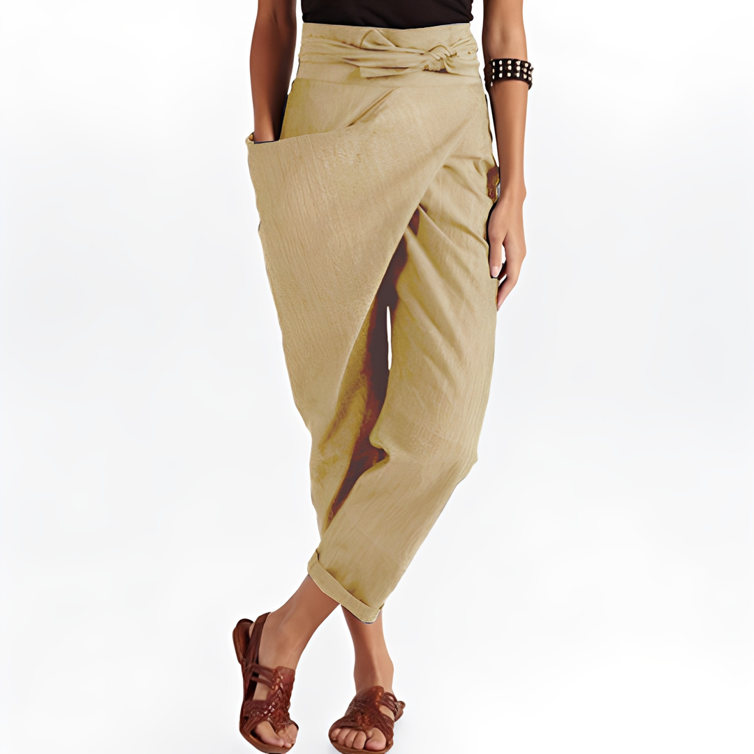 Courteney - Pantaloni harem casual a vita alta per donne 0