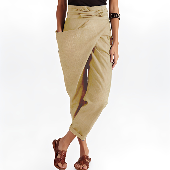 Courteney - Pantaloni harem casual a vita alta per donne 0