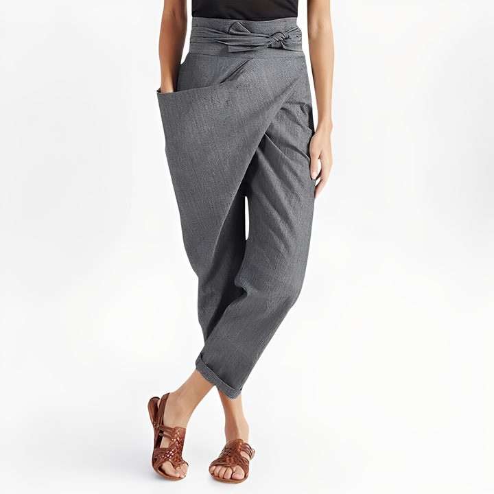 Courteney - Pantaloni harem casual a vita alta per donne 1