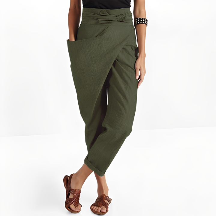 Courteney - Pantaloni harem casual a vita alta per donne 2