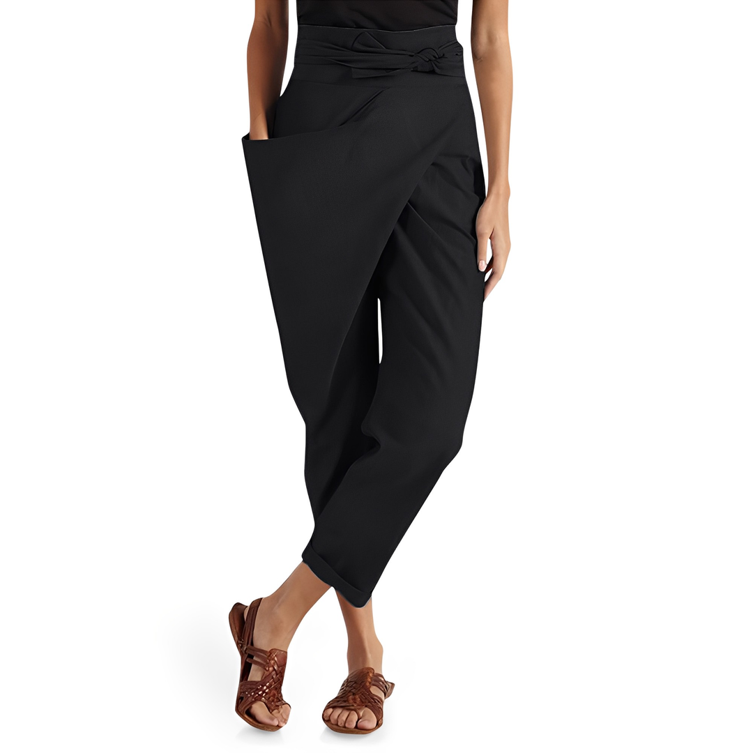 Courteney - Pantaloni harem casual a vita alta per donne 4