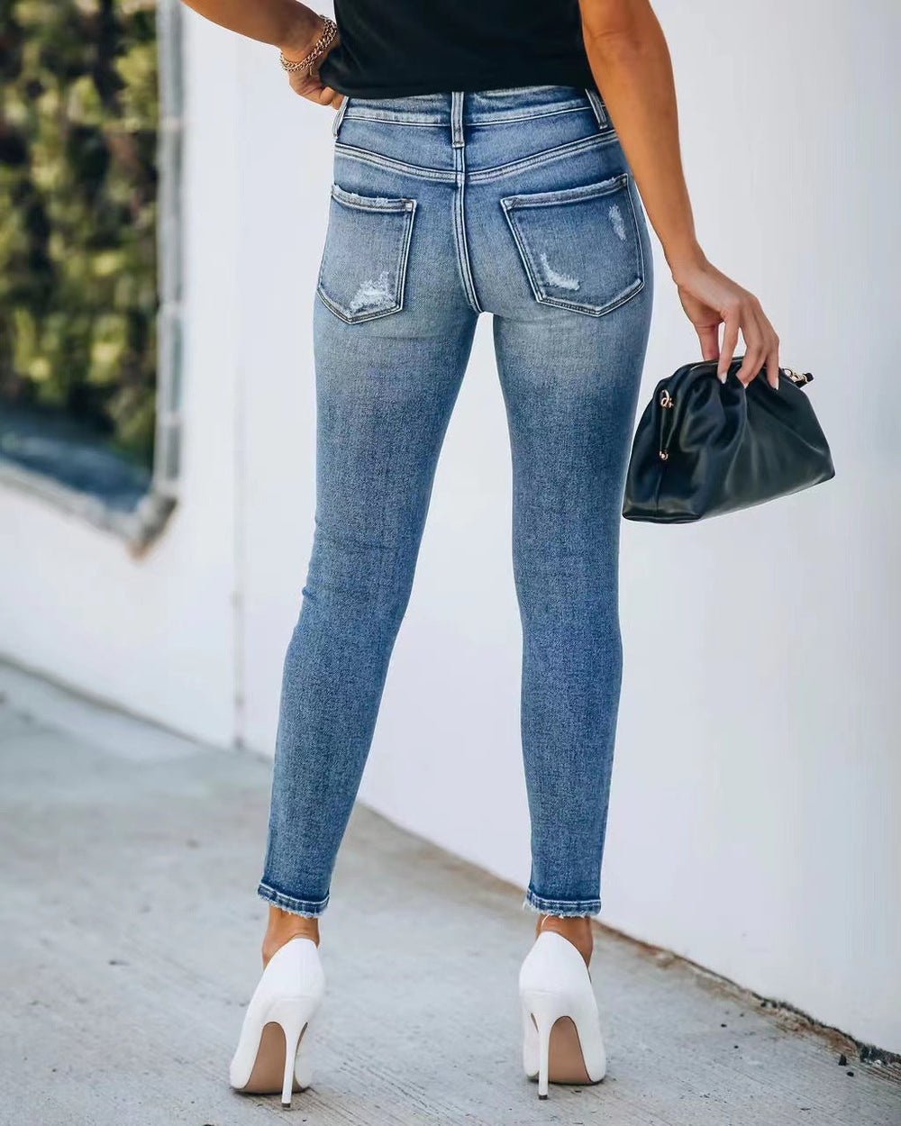 Cyrilla - Jeans slim fit casual con strappi per donne 1