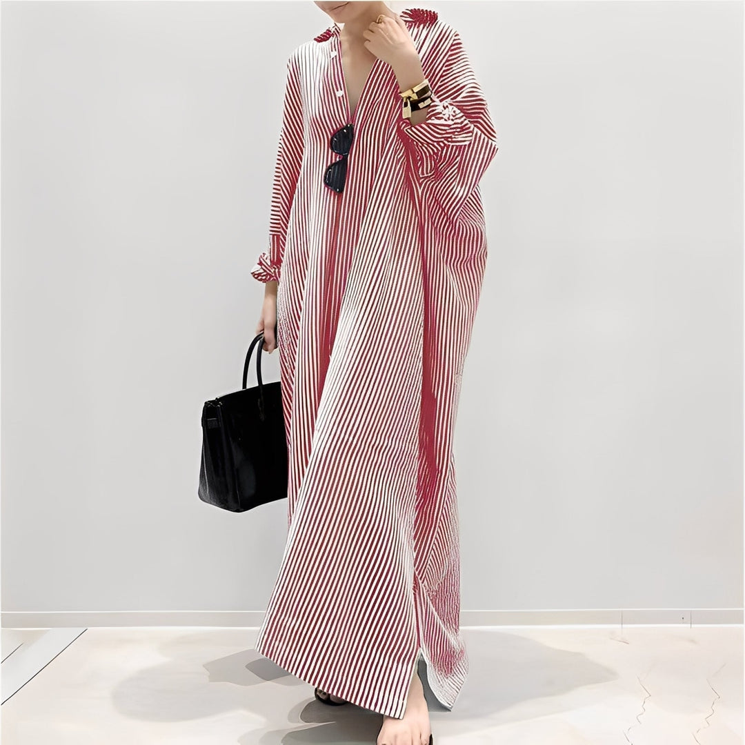 Davida - Abito camicia a righe casual per donne 2