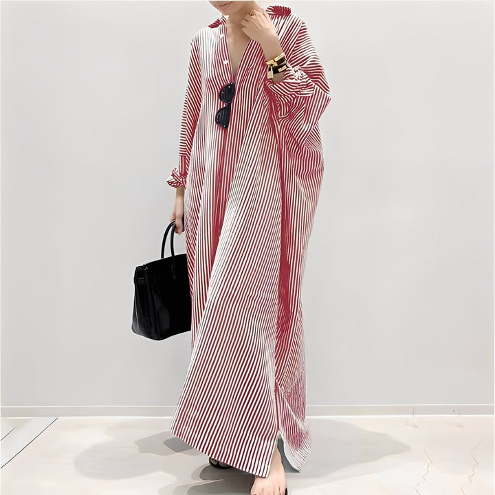 Davida - Abito camicia a righe casual per donne 2