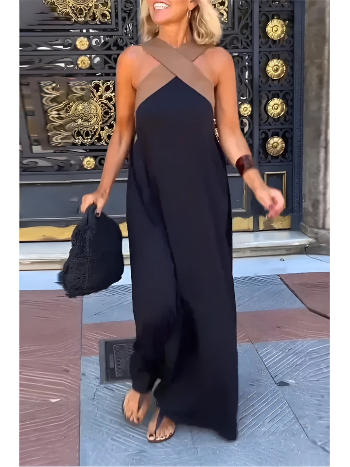 Delphine™ | Abito Lungo con Scollatura Incrociata 0