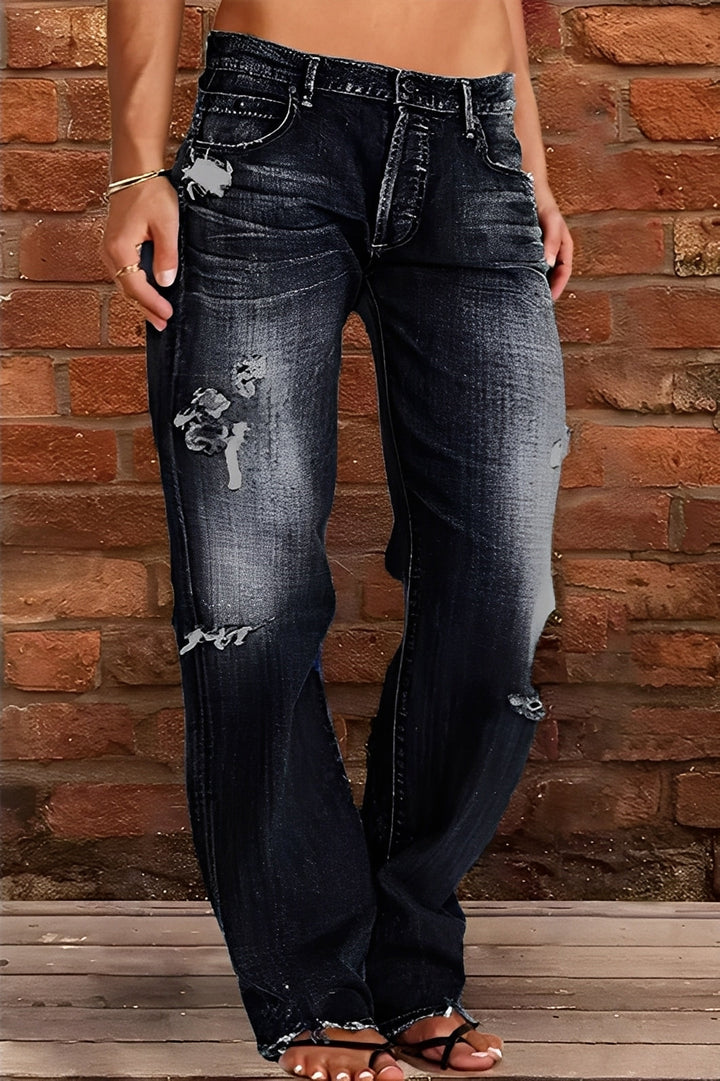 Demetria - Classiche Jeans Lavati a Vita Bassa per Donne 2