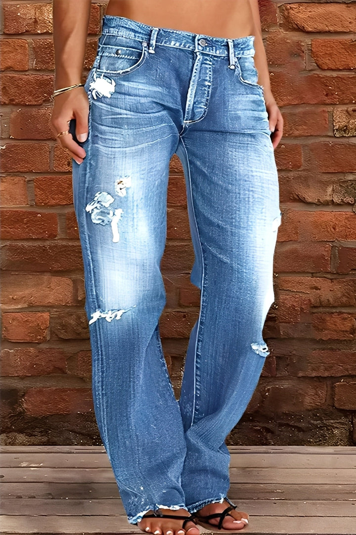 Demetria - Classiche Jeans Lavati a Vita Bassa per Donne 3