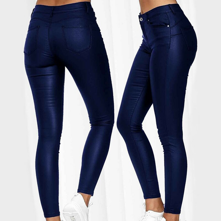 Dina – Pantaloni in pelle stretch 1