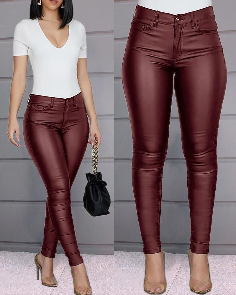 Dina – Pantaloni in pelle stretch 8