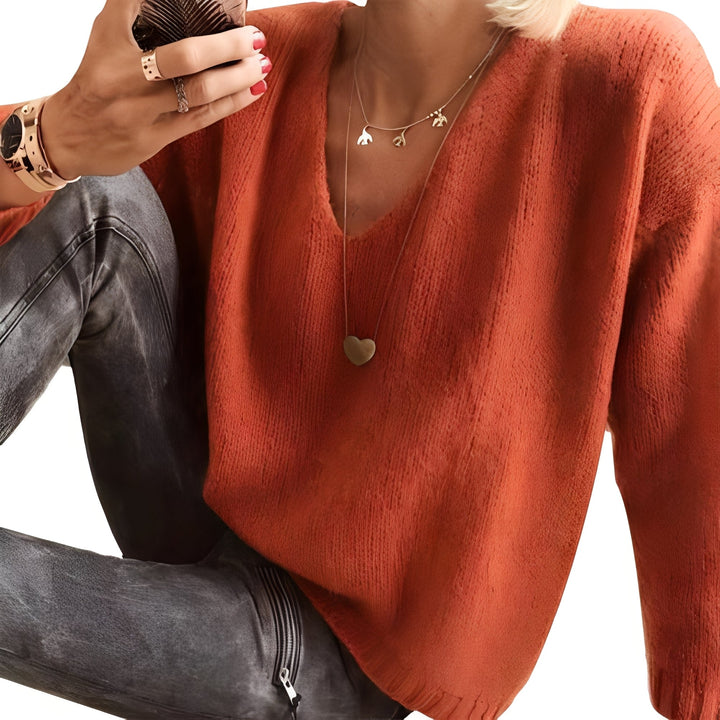 Dorris - Pullover casual e semplice con maniche lunghe per donne 3
