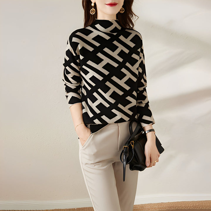 Eleanor - Maglia a maniche lunghe con stampa elegante per donne 0