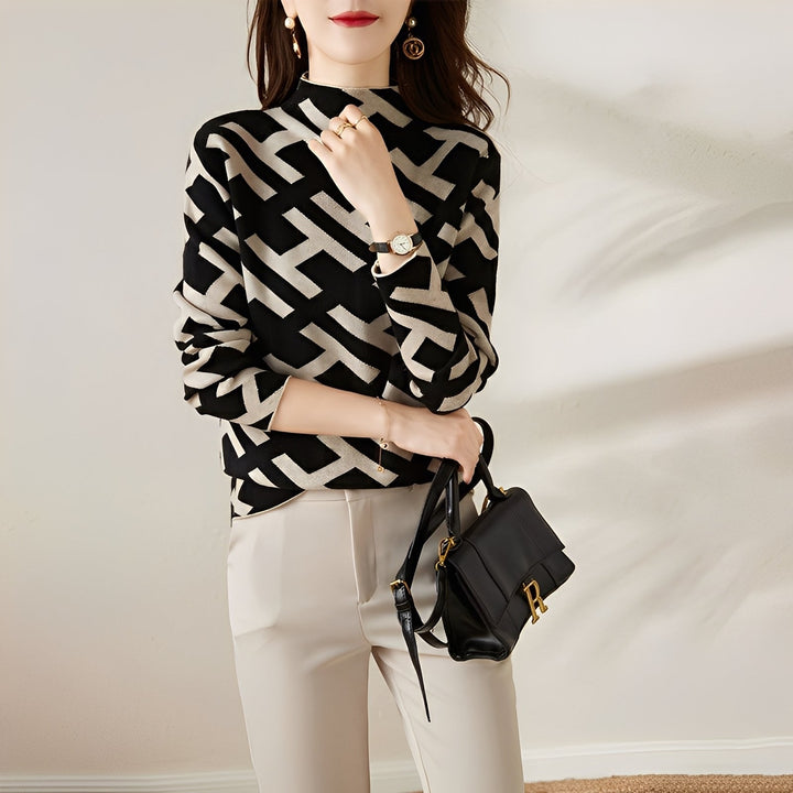 Eleanor - Maglia a maniche lunghe con stampa elegante per donne 1