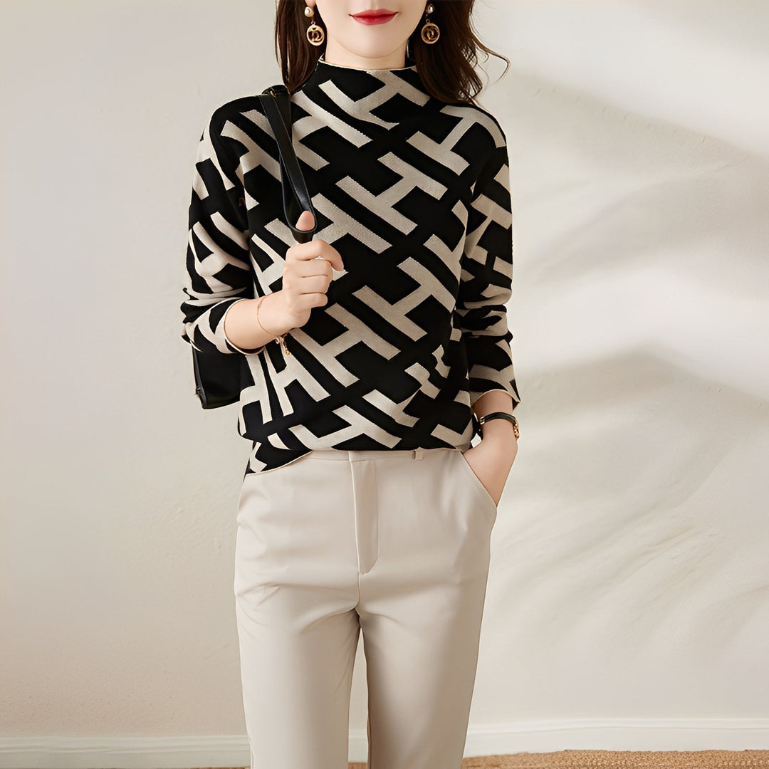 Eleanor - Maglia a maniche lunghe con stampa elegante per donne 2