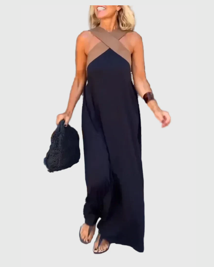 Elena | Elegante abito lungo fluente 0