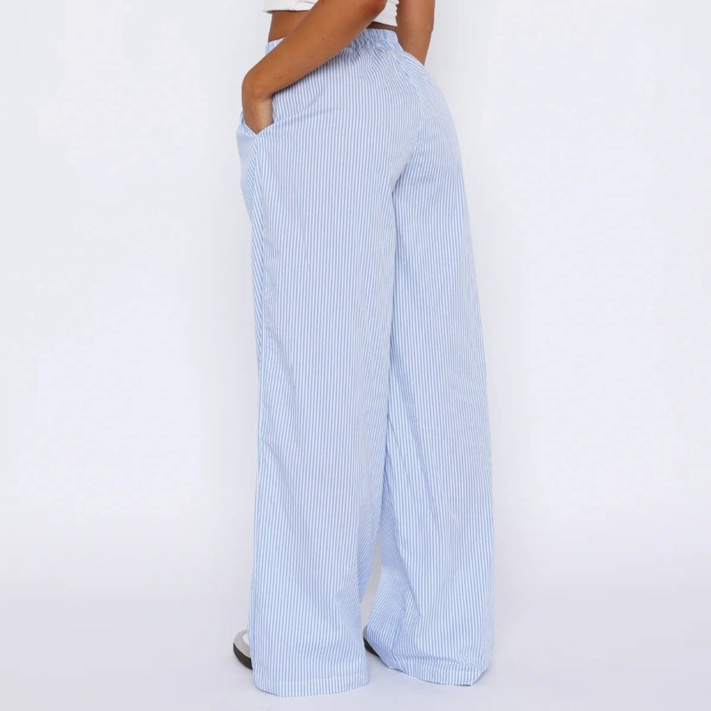 Elis – Pantaloni Donna Gamba Larga a Vita Alta 0