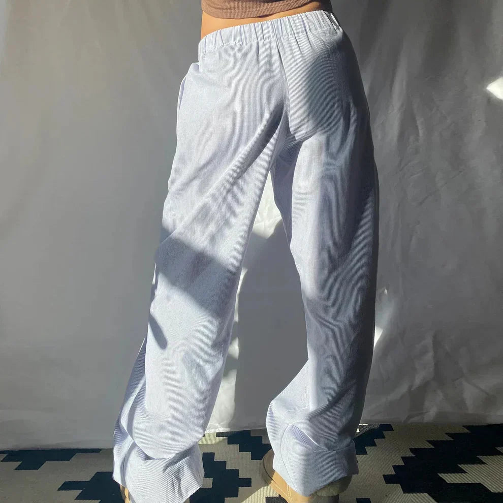 Elis – Pantaloni Donna Gamba Larga a Vita Alta 7