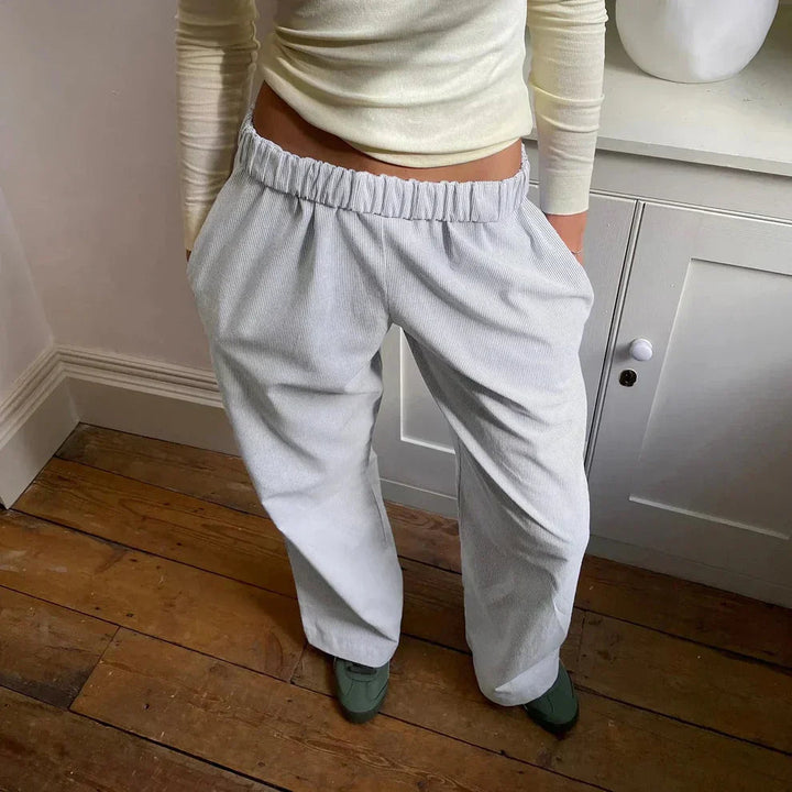 Elis – Pantaloni Donna Gamba Larga a Vita Alta 8