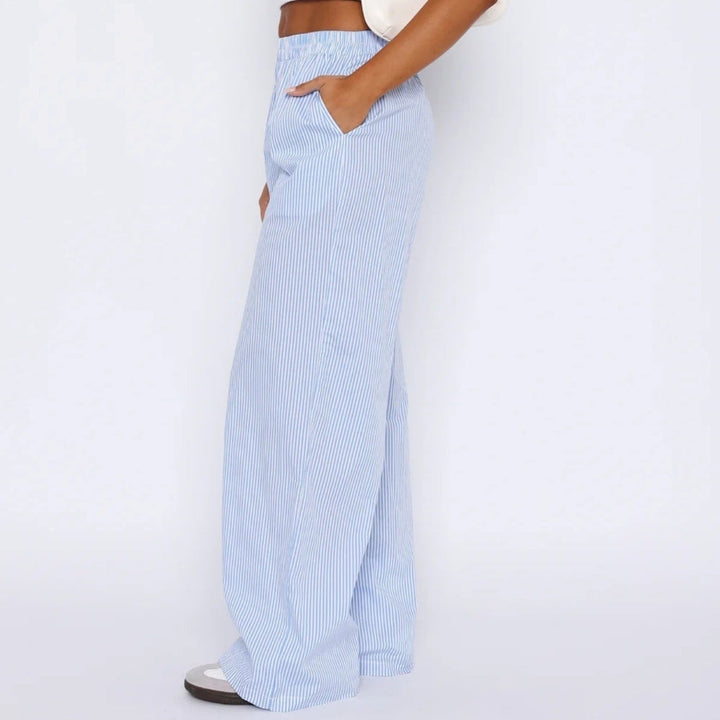 Elis – Pantaloni Donna Gamba Larga a Vita Alta 9