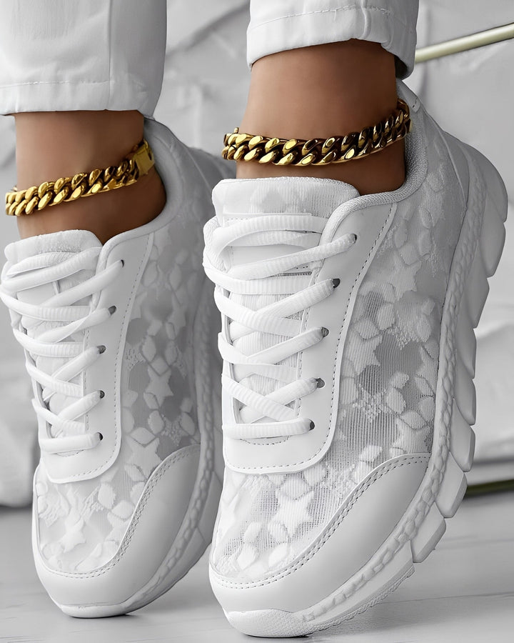 Elisabeth - Casual, traspiranti sneakers con motivo floreale per donne 0