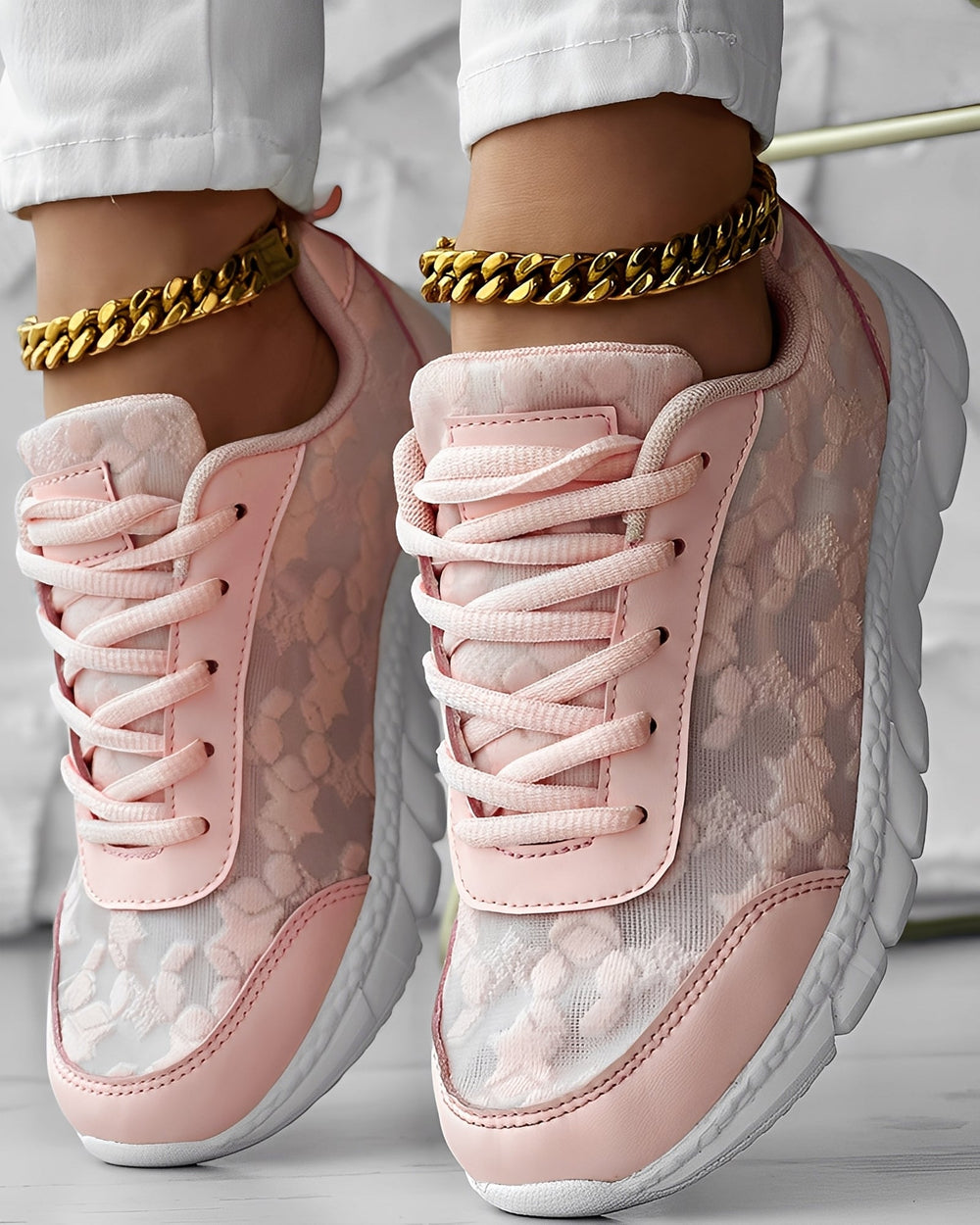 Elisabeth - Casual, traspiranti sneakers con motivo floreale per donne 1