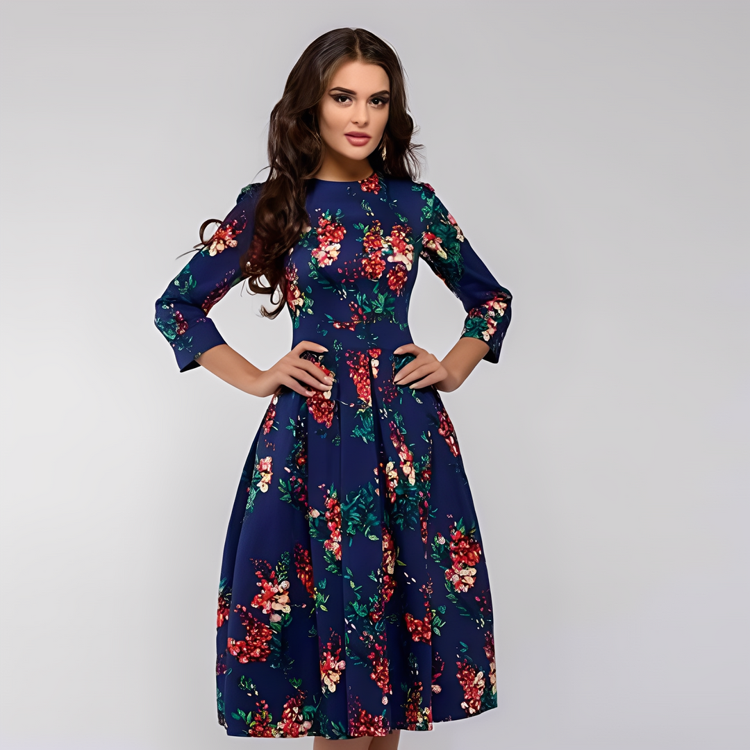 Elisabeth - Elegante abito a maniche lunghe con motivo floreale per donne 5