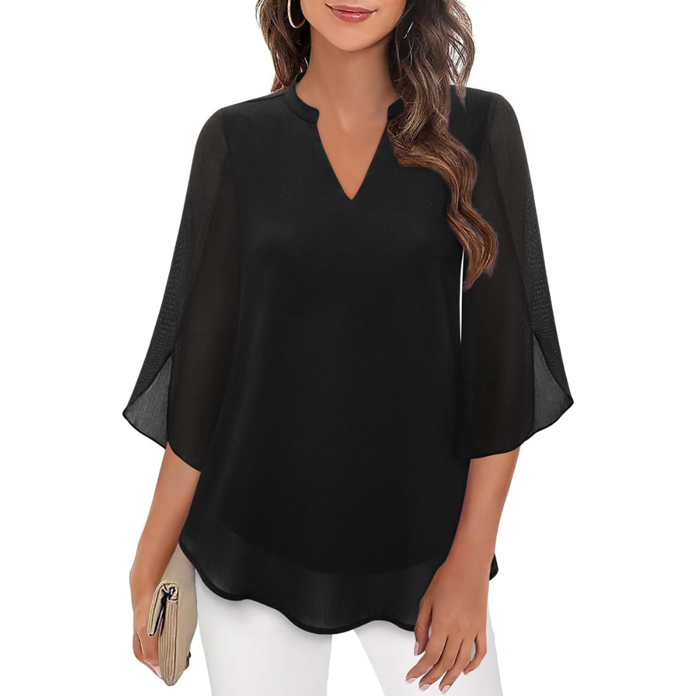 Ella - Blusa comoda con maniche aperte 0