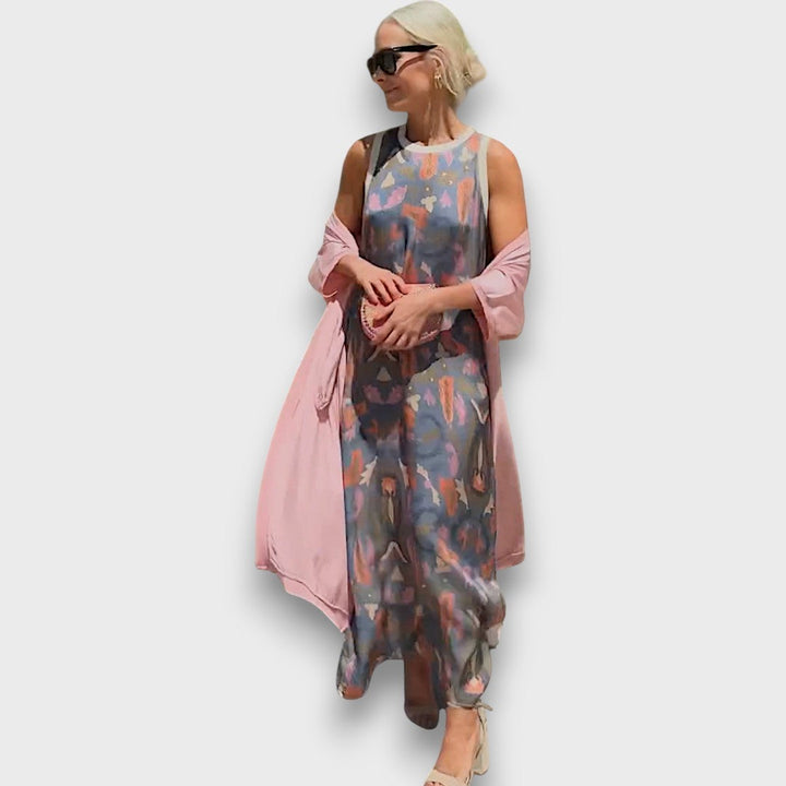 Elveria | Abito maxi con cardigan 3