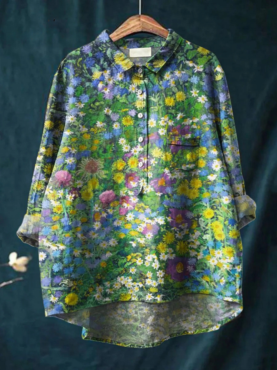 Emery | Camicia casual da donna con stampa floreale vintage 0
