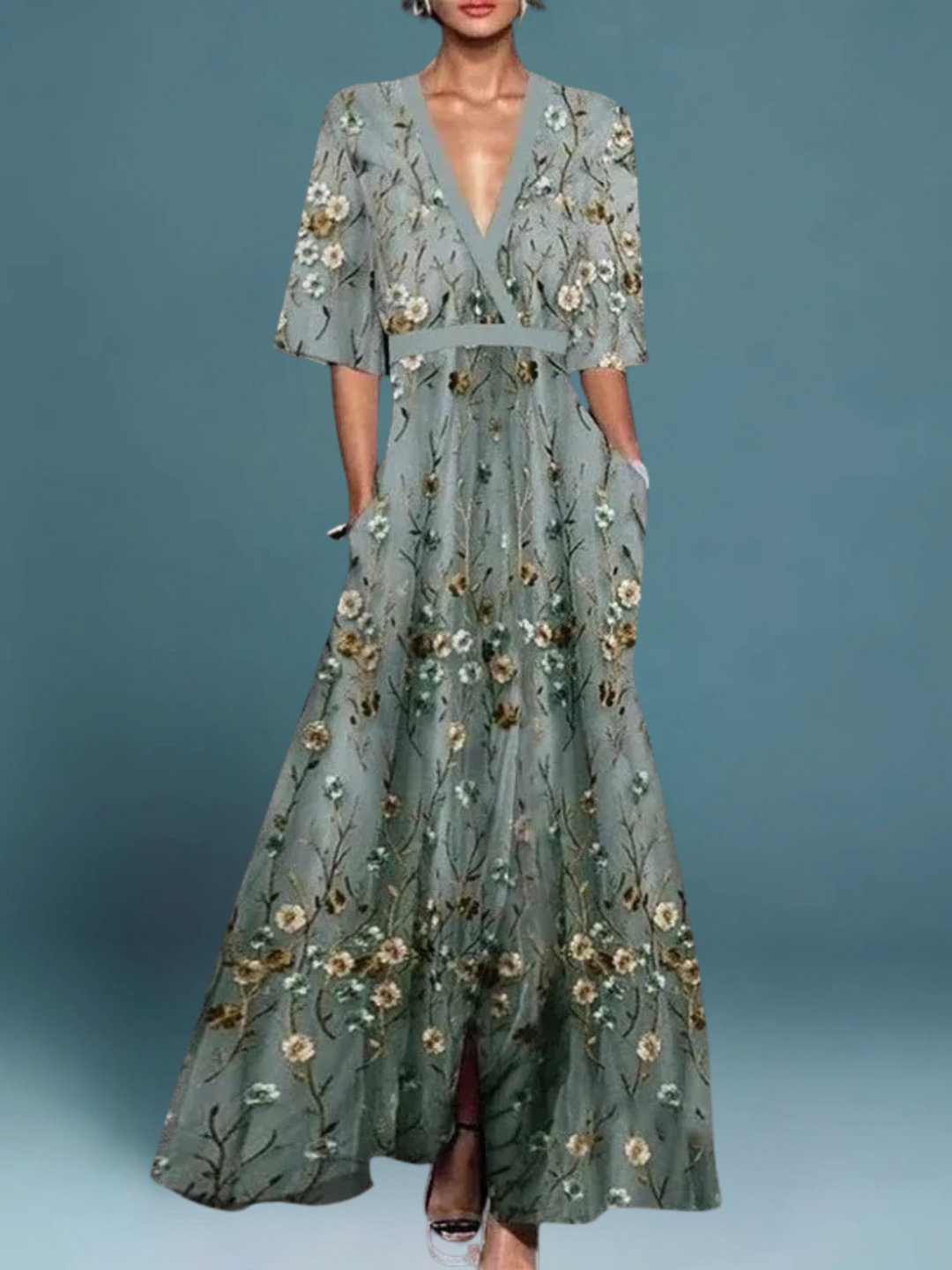 Fiorella - Abito Lungo Floreale Elegante 0