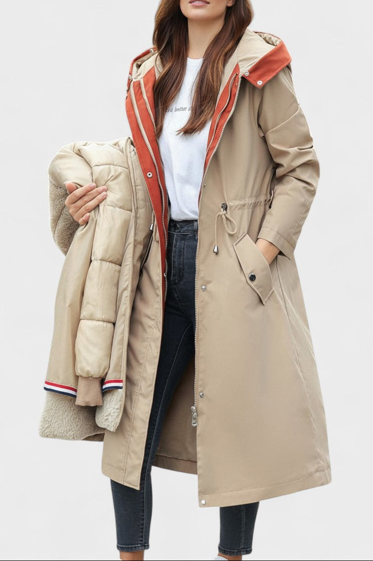 Giada | Cappotto Lungo con Cappuccio e Dettagli Chic 4