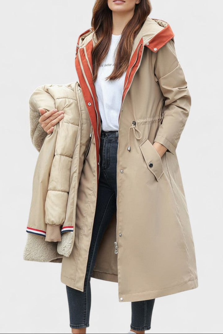 Giada | Cappotto Lungo con Cappuccio e Dettagli Chic 4