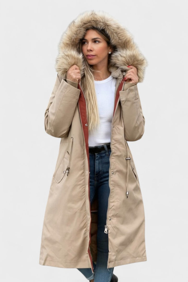 Giada | Cappotto Lungo con Cappuccio e Dettagli Chic 5