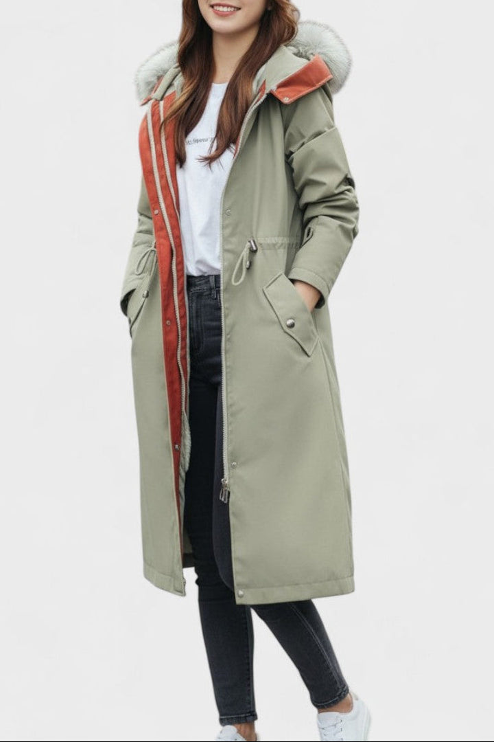 Giada | Cappotto Lungo con Cappuccio e Dettagli Chic 7