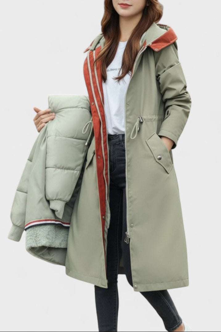 Giada | Cappotto Lungo con Cappuccio e Dettagli Chic 8