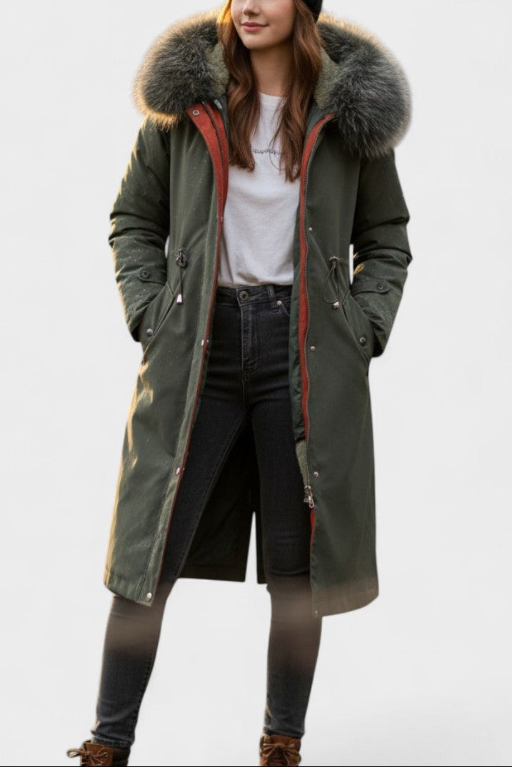 Giada | Cappotto Lungo con Cappuccio e Dettagli Chic 9