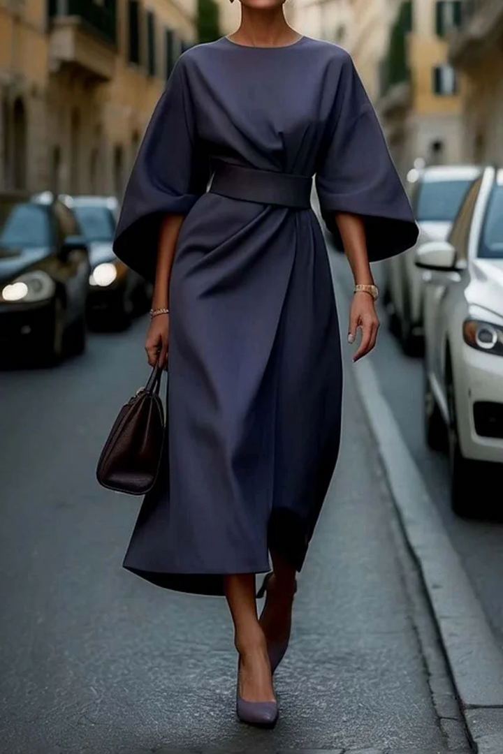 Grace | Abito Elegante con Maniche a Lanterna e Cintura 0