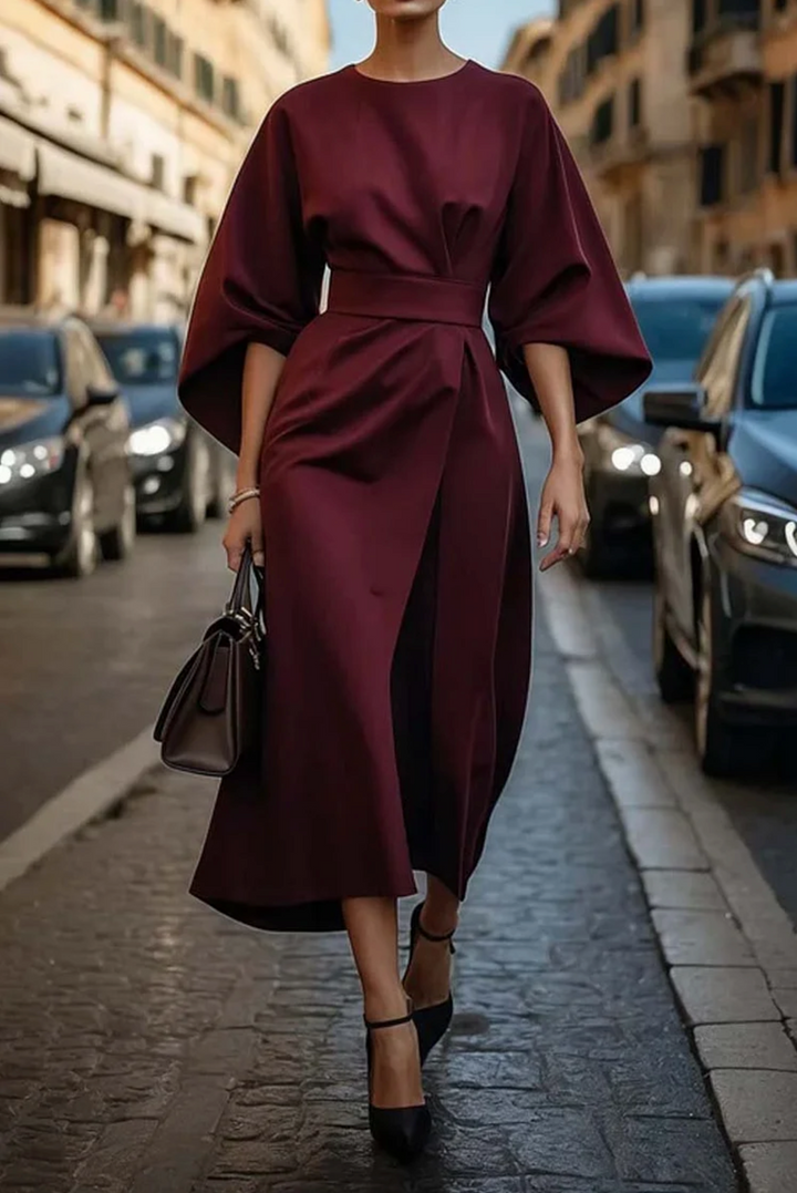 Grace | Abito Elegante con Maniche a Lanterna e Cintura 4