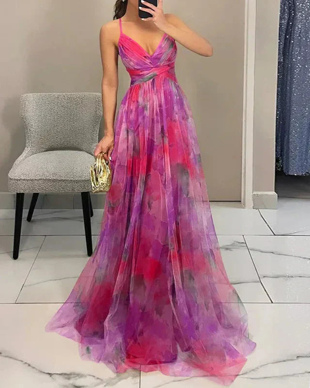 Gwendolyn - Elegante Abito Lungo con Stampa Floreale Donna 10
