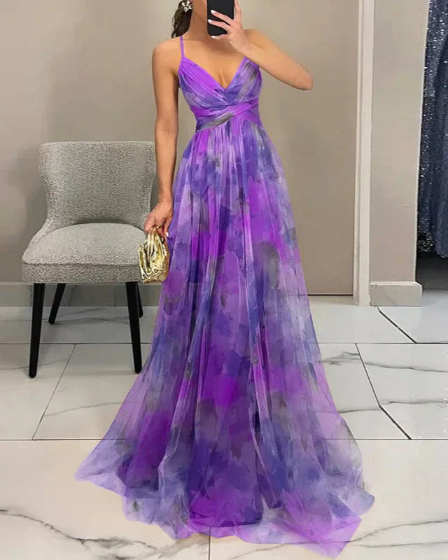 Gwendolyn - Elegante Abito Lungo con Stampa Floreale Donna 11
