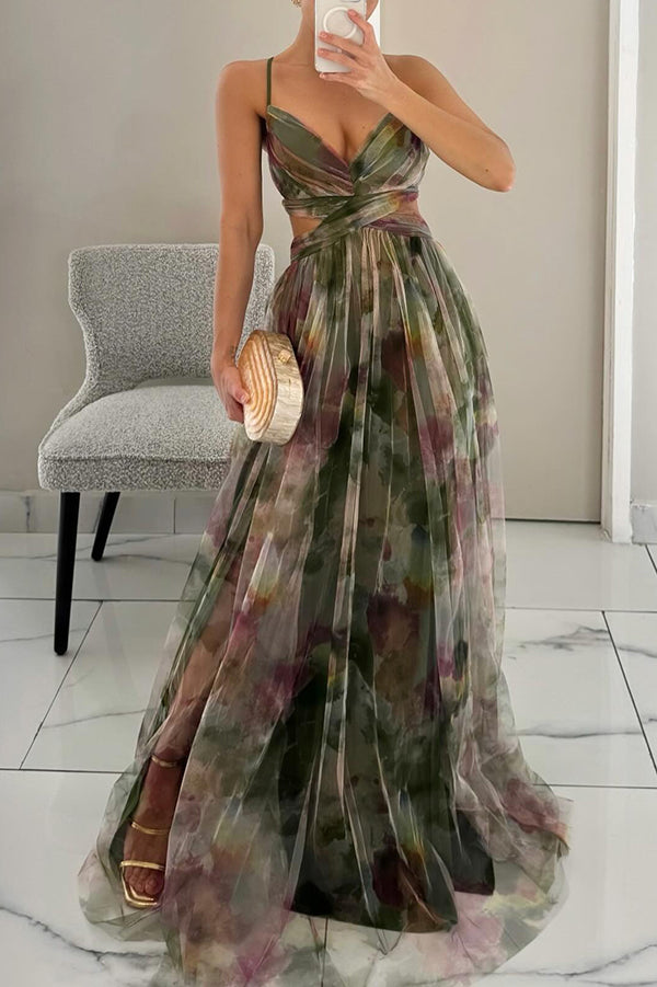 Gwendolyn - Elegante Abito Lungo con Stampa Floreale Donna 6