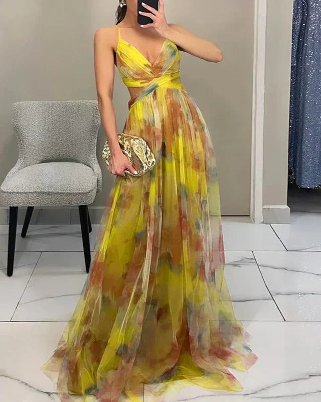 Gwendolyn - Elegante Abito Lungo con Stampa Floreale Donna 9