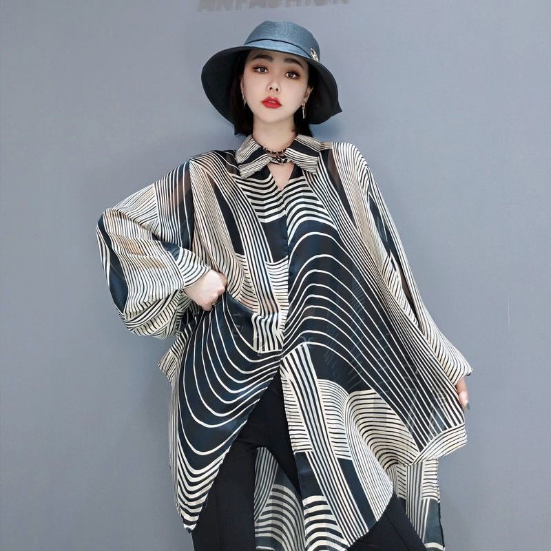 Hazel - Elegante blusa di chiffon con taglio asimmetrico per donne 3
