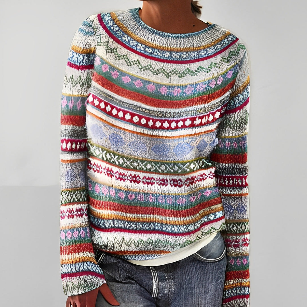 Heather - Classico Maglione a Maglia con Motivo per Donne 0