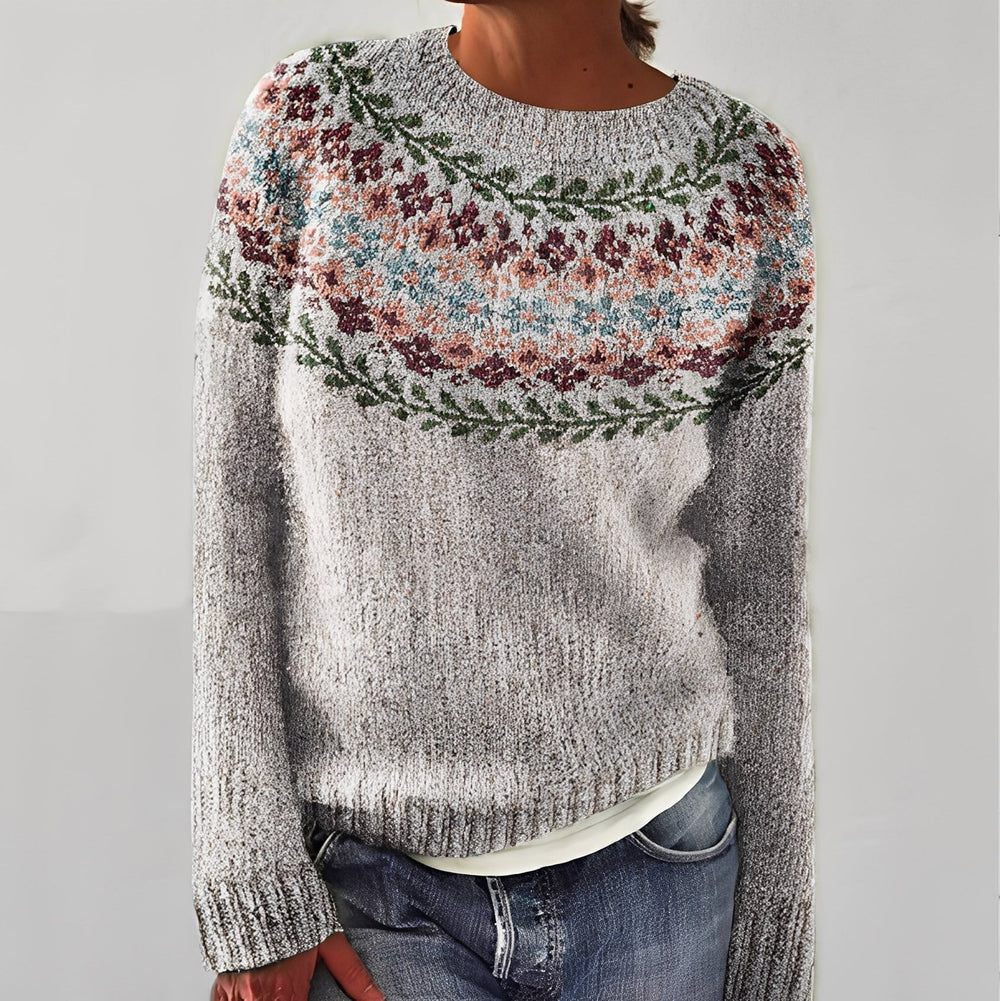 Heather - Classico Maglione a Maglia con Motivo per Donne 1