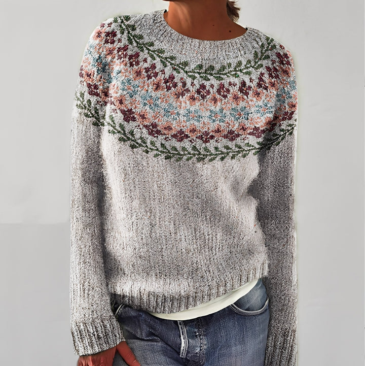 Heather - Classico Maglione a Maglia con Motivo per Donne 1
