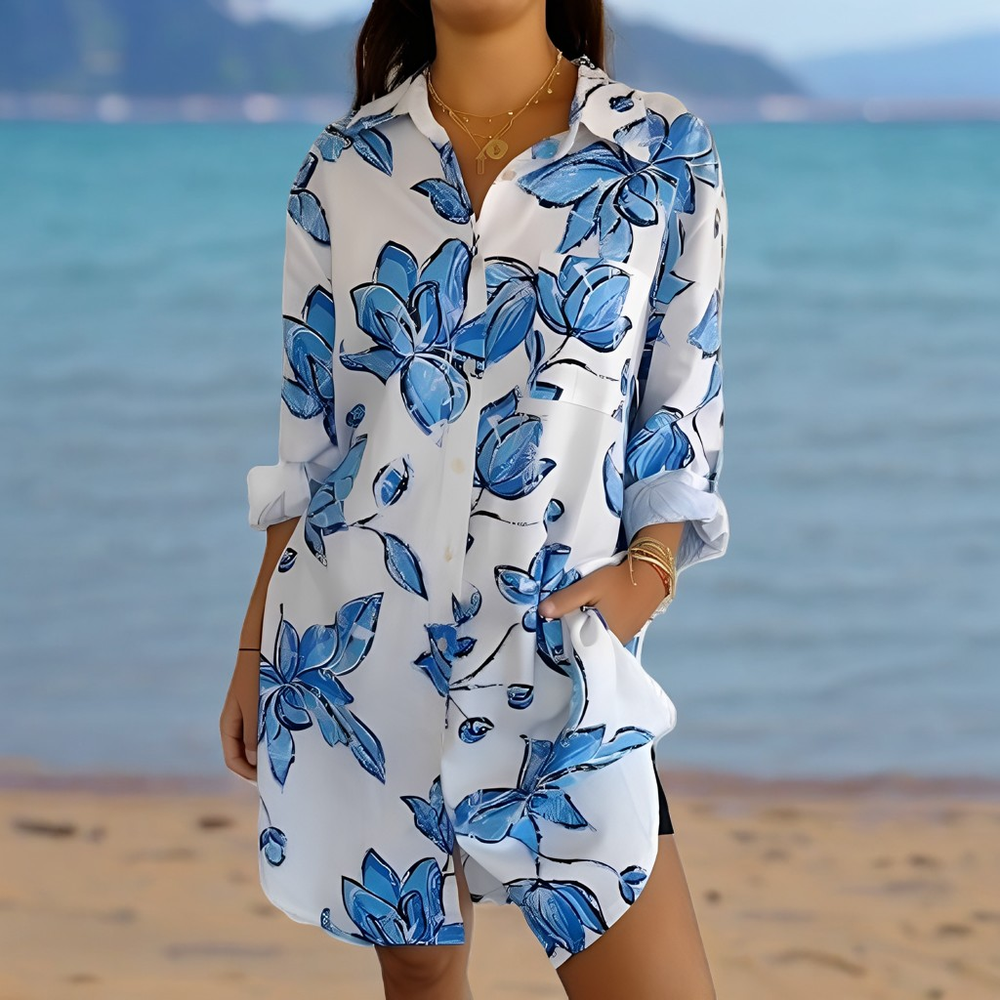 Hollie - Classico abito camicia con stampa per donne 1
