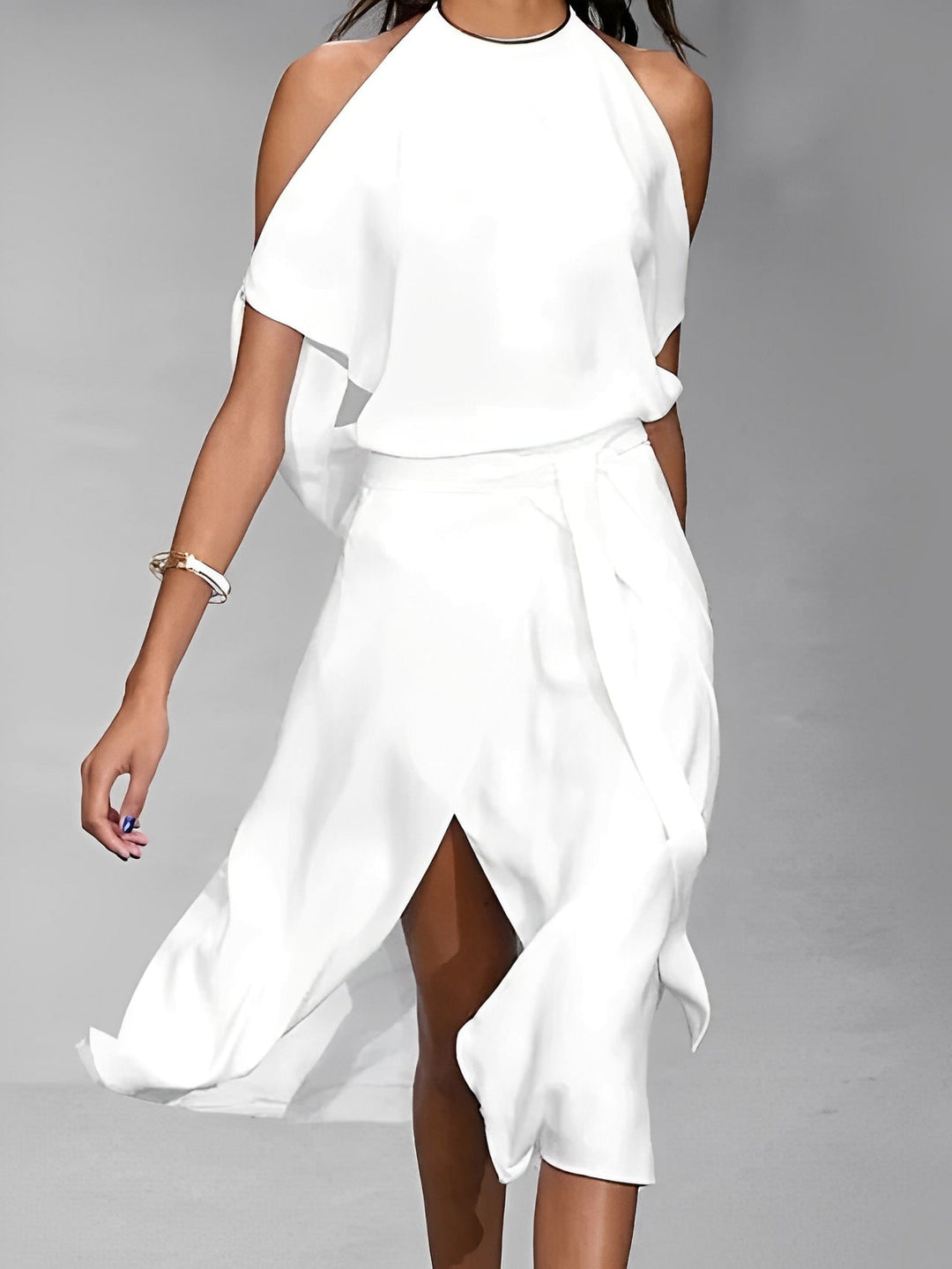 Jaylen - Abito elegante con spacco e spalle scoperte 0